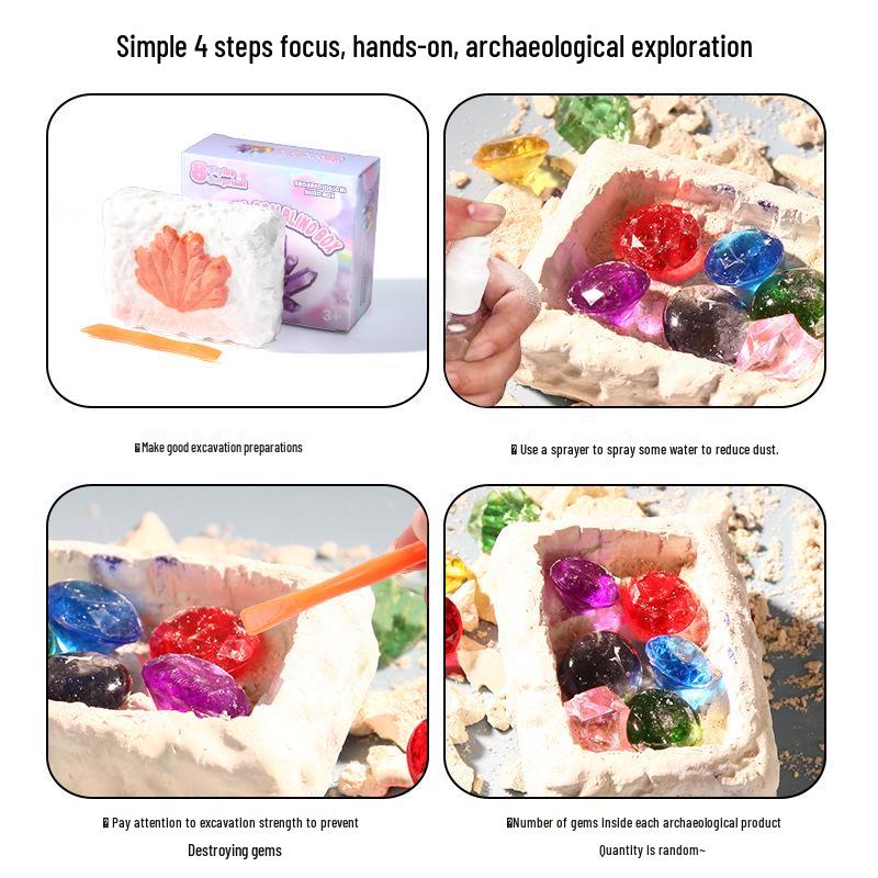 Terracotta Warriors Excavation Kit for Kids - Archaeological Blind Box Toy with Handmade Gems and Treasure Puzzle