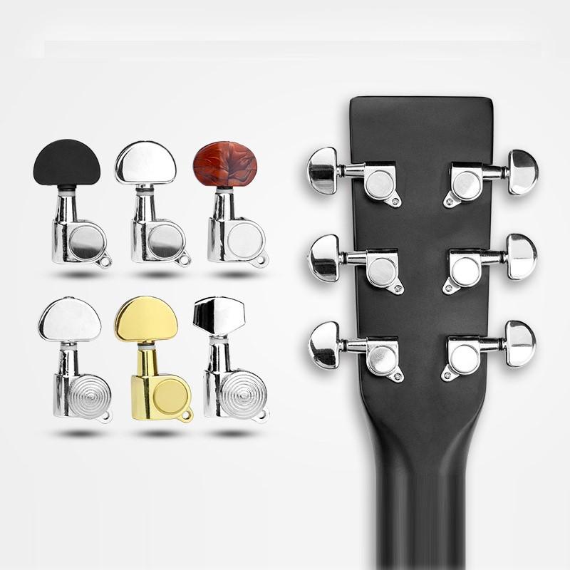 Folk Guitar String Tuning Pegs Semi-Closed/All-Closed Metal Guitar String Button Tuner Machine Heads Guitar Accessories