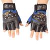 1 Paar Kunstleder Nieten Piraten Skelett Handschuhe Punk Halbfingerhandschuhe Herrenhandschuhe für