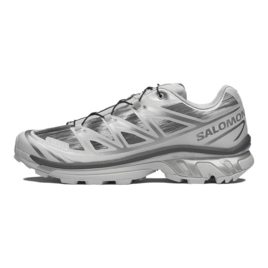 SALOMON XT 6 Cushioning, Wear Resistant Low Top Casual Running Shoes Unisex Silver Gray Sneakers 478760