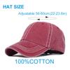 Gewaschene Baseballkappe aus 100 % Baumwolle, weiche, solide Mütze für Damen und Herren, Vintage-Papa-Mütze, Outdoor-Sportkappen, lässig, klassisch, verstellbar, einfarbig
