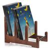 Record Holder Wood Album Display Stand 3-Layer Desktop Album Recipe Shelf Photo Organizer Holder for Bookstore Bookshelf
