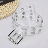 Summer Waistband Transparent Two Row PVC Belt Laser Square Pin Buckle Multi Hole Belts Accessories for Women Creative Gifts