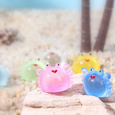 Ornamento de animal marinho de caranguejo luminoso mini pingente de animal brilhante micro decoração de aquário paisagem decoração de mesa