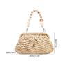 Women Straw Crossbody Bag Clutch Purse Weaving Shoulder Bag Versatile Small Beading Handbag Rattan Boho Summer Beach Woven Bag