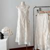 Small Sweet Print Sleeveless Medium and Long Dress Women's Summer New Age Reduction Loose and Thin Vest Skirt