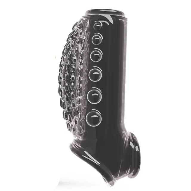 Silicone Penis Enlargement Sleeve Hollow Penis Extender Semen Cock Ring Locking Delay Sleeve Sex Toys For Men Adult Toy Sex Shop