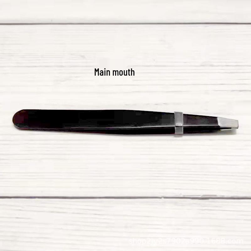 High-Quality Stainless Steel Black Eyebrow Tweezers Set for Multi-Purpose Hair Removal.