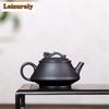 170ml Boutique Yixing fialová hliněná čajová konvice Ručně vyráběná vyřezávaná konvička Raw Ore Černé bahenní čajové konvice s filtrem Zisha čajová sada dárek