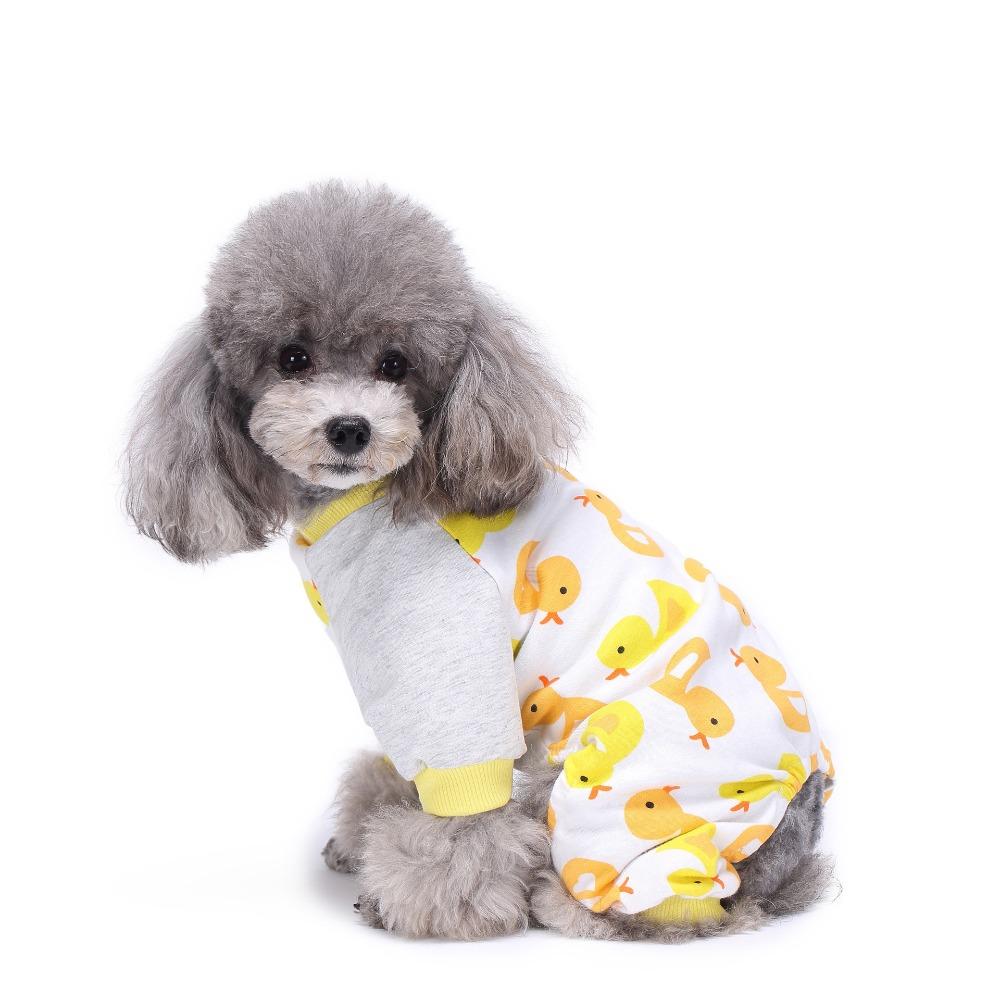 Pet clothes pajamas with elastic washable wear-resistant cotton pajamas dog clothing puppy home
