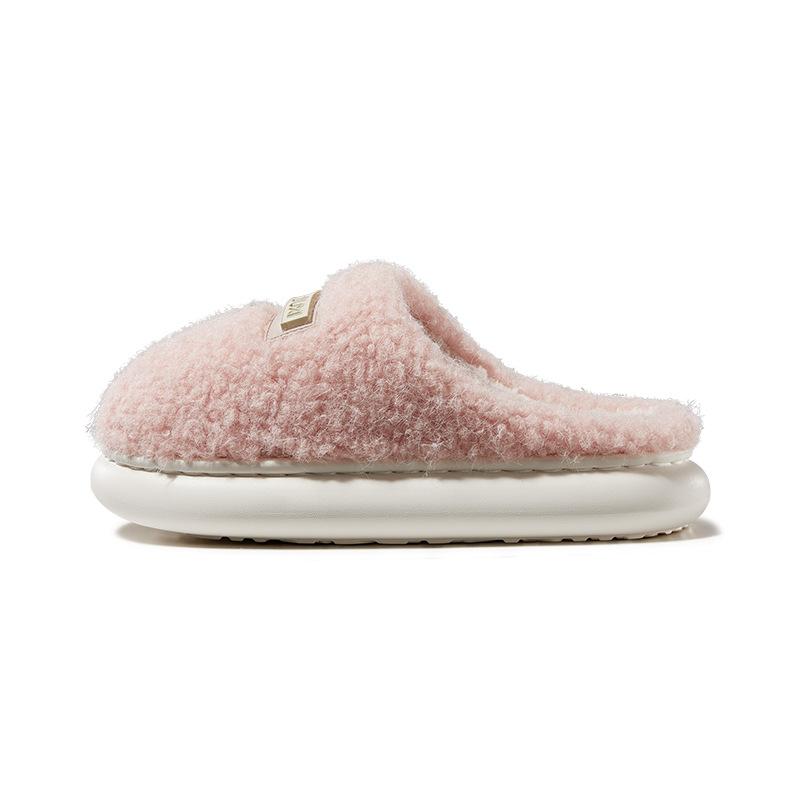 Simple winter plush thick bottom non-slip home thickened cotton slippers couple slippers bed and breakfast winter cotton slippers
