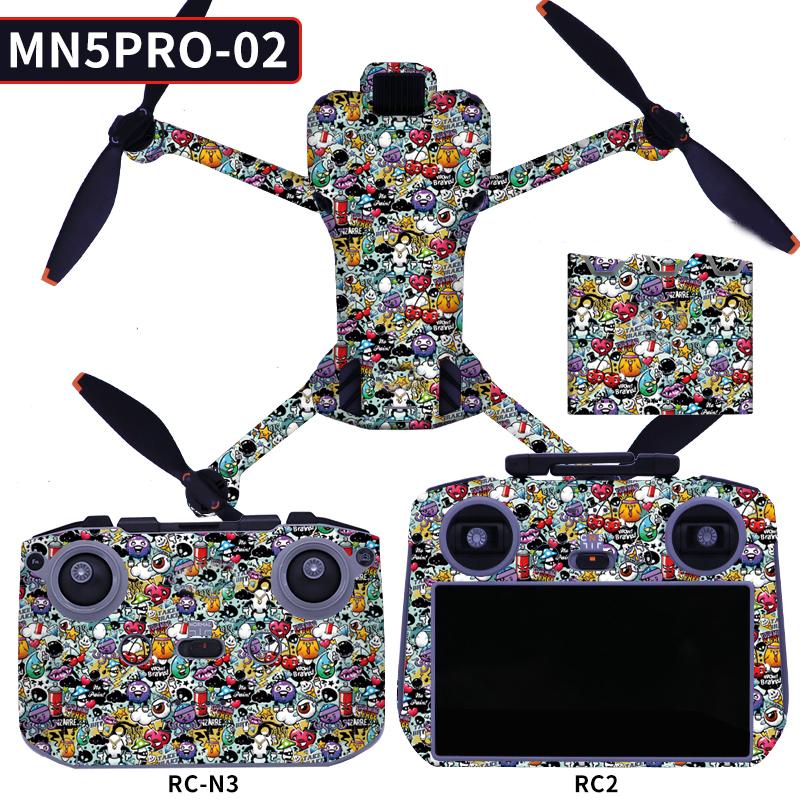 Decorative Sticker Kit for DJI Mini 5 Pro Waterproof Anti-Scratch Skin for Drone, Controller & Battery Manager