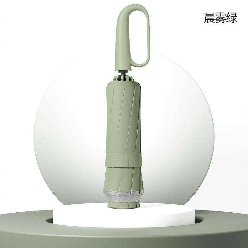 Umbrella Large ring buckle umbrella Home automatic portable wind-resistant men's vinyl sun umbrella Folding weather and rain women