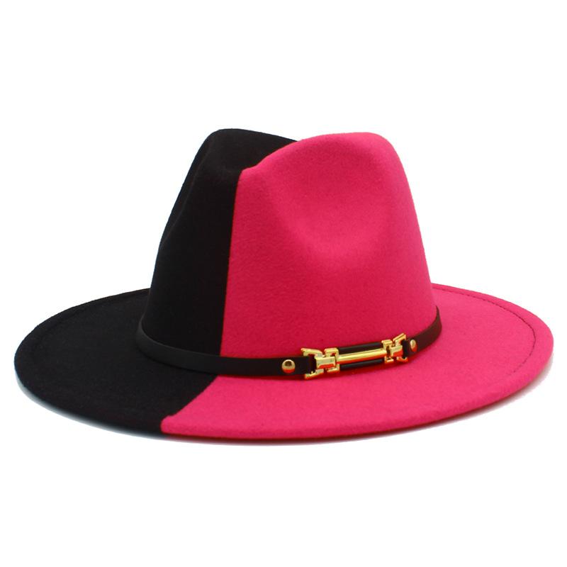 Hot-selling European and American Fashion Yin and Yang Woolen Top Hats, Men's and Women's Trends, Felt Hats, Autumn and Winter British Style Jazz Hats