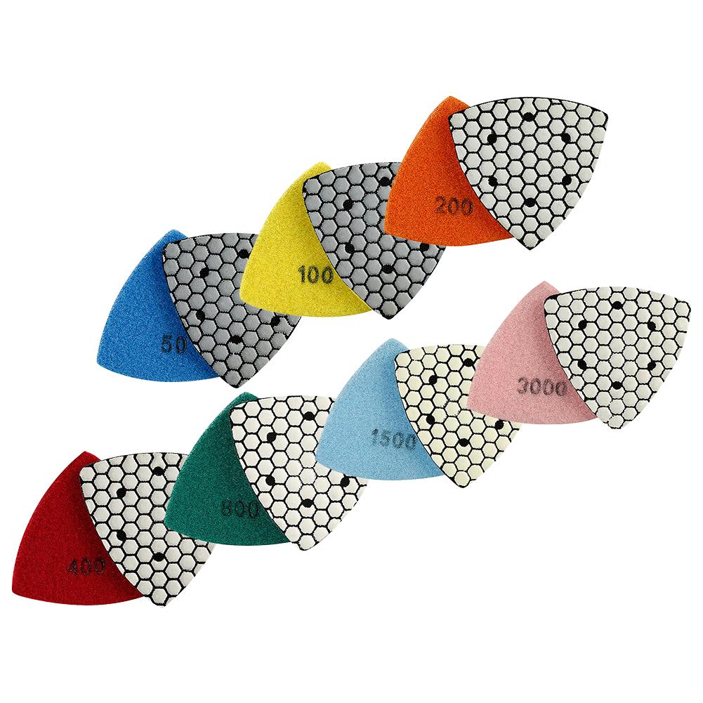 1PC 90mm Triangle Diamond Dry Polishing Pads For Granite Marble Concrete Stone Sanding Pads Polishing Disc Abrasives Tool