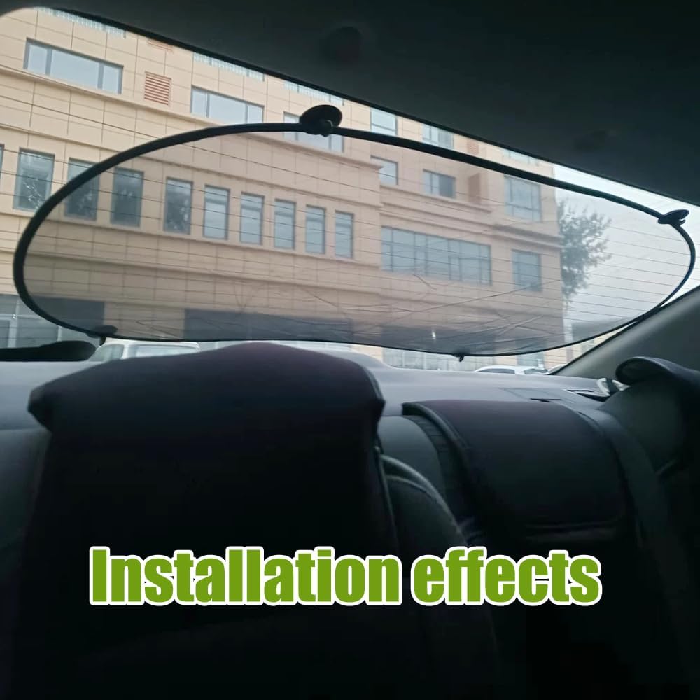 Car Rear Window Sunshade, 20"×40" Rear Window Sun Shade Blocker With Suction Cups, Mesh Sunlight Shield Provide Glare Shield And UV Rays Protection