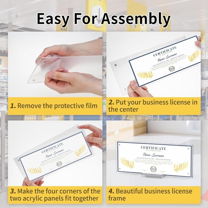 Modern Simple Acrylic Photo Frame Magnetic Closure Easy Access Display Case For Money Artwork Certificates