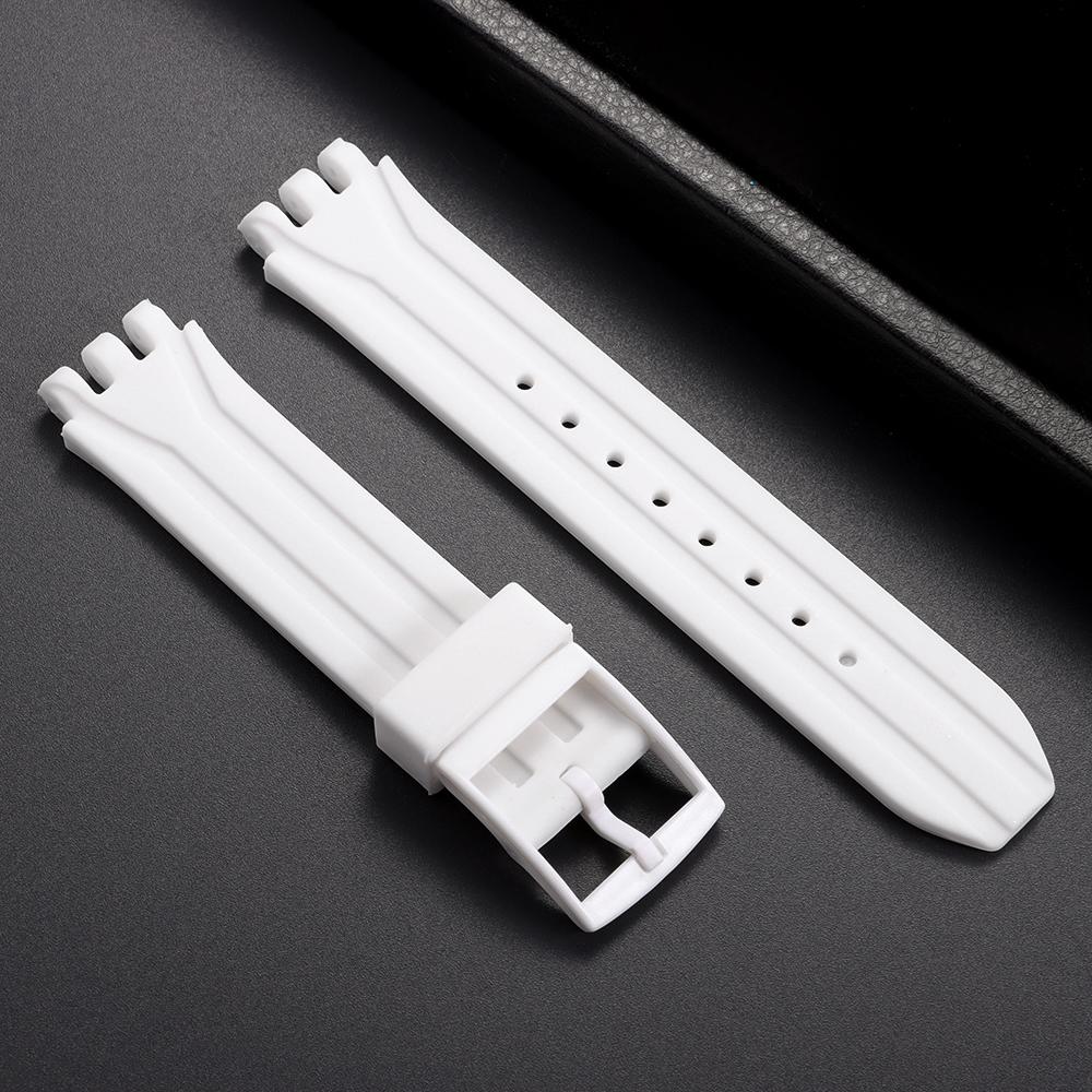 18mm Silicone Watch Bands Waterproof Soft Rubber Sport Watch Band for Swatch SUIK400 SUIB400 Watch Strap Belt for Men Women