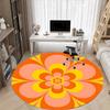 1pc Floral Mandala Office Round Area Rug, Indoor Mat Suitable For Office, Under Office Chairs Bedroom Living Room Home Decor, Room Deco