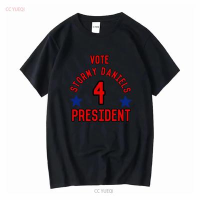 Vote Stormy Daniels T Shirt Team President 2024 Vintage Washed Top For Everyday Wear Homme Unisex Versatile Breathable Casual
