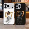 C-Cristiano R-Ronaldo Phone Case For iPhone 17, 16,15,14,13,12,11 Plus,Pro Max, Colorful Silver Funda Cover