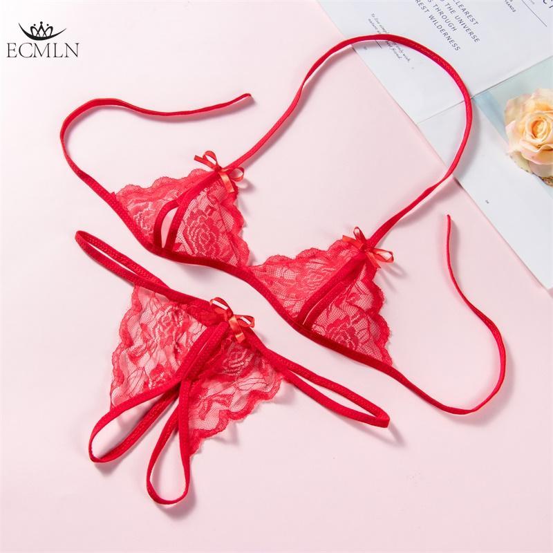 Sexy Lace Transparent Crotch-open Temptation Three-point Female Sexy Underwear Open Crotch Suit Sexy Lingerie Bra+Underwear
