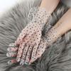 Ultra Thin Tulle Polka Dot Gloves Full Finger Wedding Party Mittens Lace Mesh Gloves  UV Sunscreen