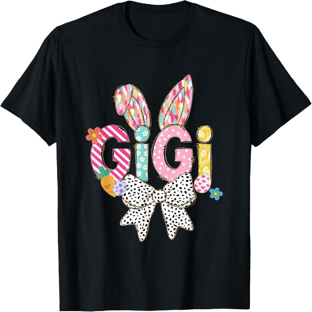 

Gigi Bunny Ears Colorful Easter Floral Theme T-Shirt XXXXXL чорний