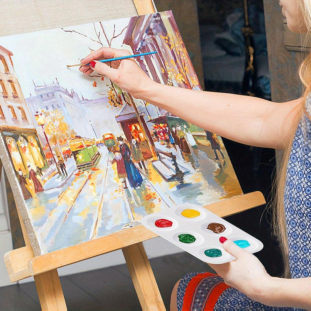 8 PCS Paint Tray Palette, 6 Wells Mini Paint Palette Watercolor Palette Painting Tray Plastic Paint Pallets for Painting Party