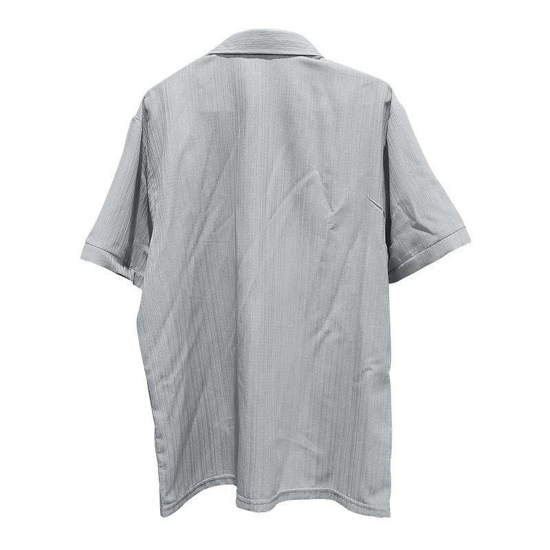 Summer Lapel Solid Color Short Sleeve Button Versatile Men's Casual Loose Cardigan T-Shirt