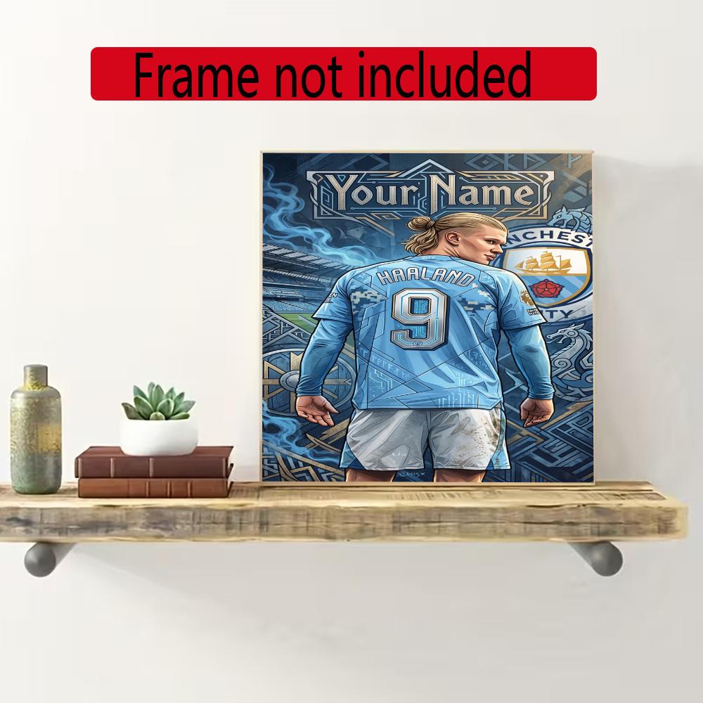 Haaland Customize Your Name Diamond Painting Round Diamond Diy Frameless Holiday Artwork Suitable For Home Office Wall Decoration