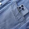 Plus Size Women's Denim Vest with Large Pockets for Spring/Fall