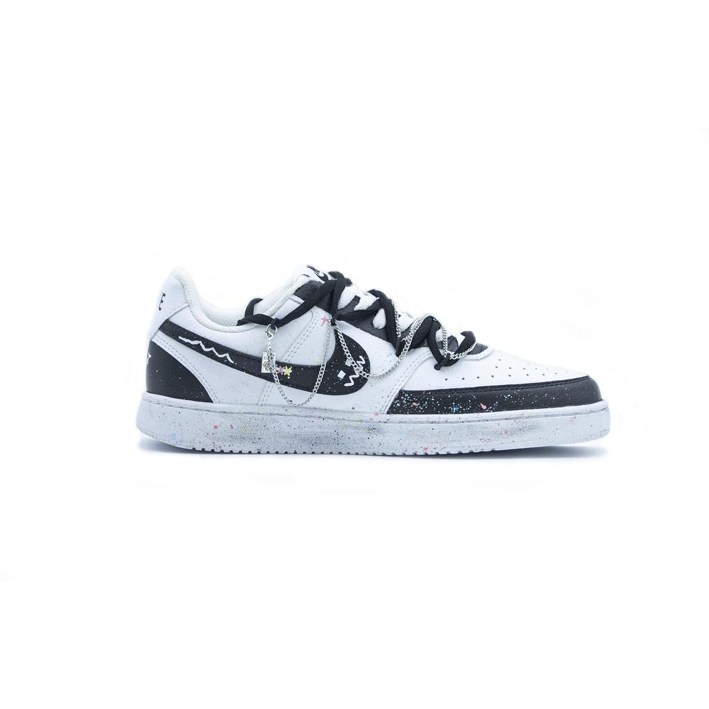 Nike Court Vision 1 Skateboard Shoes Women's Low Top Black/White DH3158-101(Team103-)