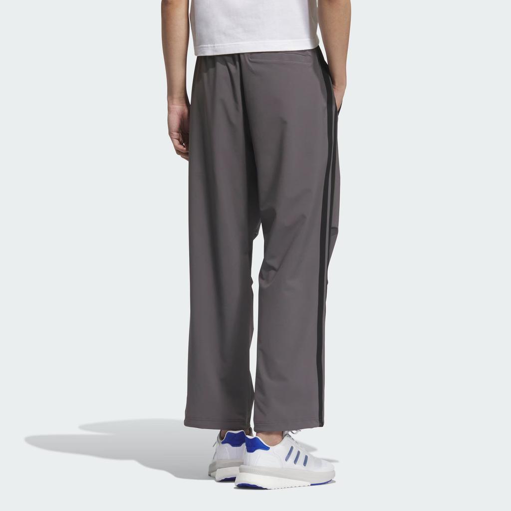 Adidas Casual Straight Leg Simple Striped Knitted Sports Pants Men Pants Rock-Grey Black KC3907