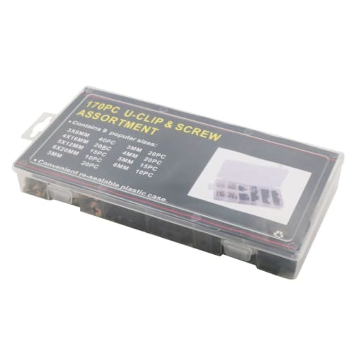 Winova U-Nut Screw Kit, U-Clips, Fairing Fixing Tool for Motorcycles and Automobiles, 170-Piece Set with Storage Case