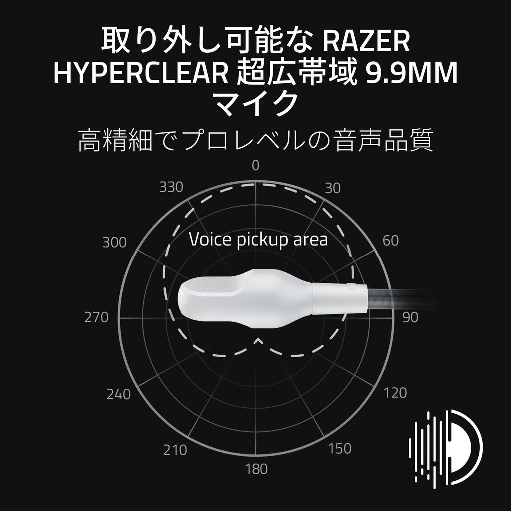 Razer BlackShark V3 Pro White Edition Wireless Gaming Headset with 2nd Generation HyperSpeed 2nd Generation TriForce Biocellulose 50mm Battery and
