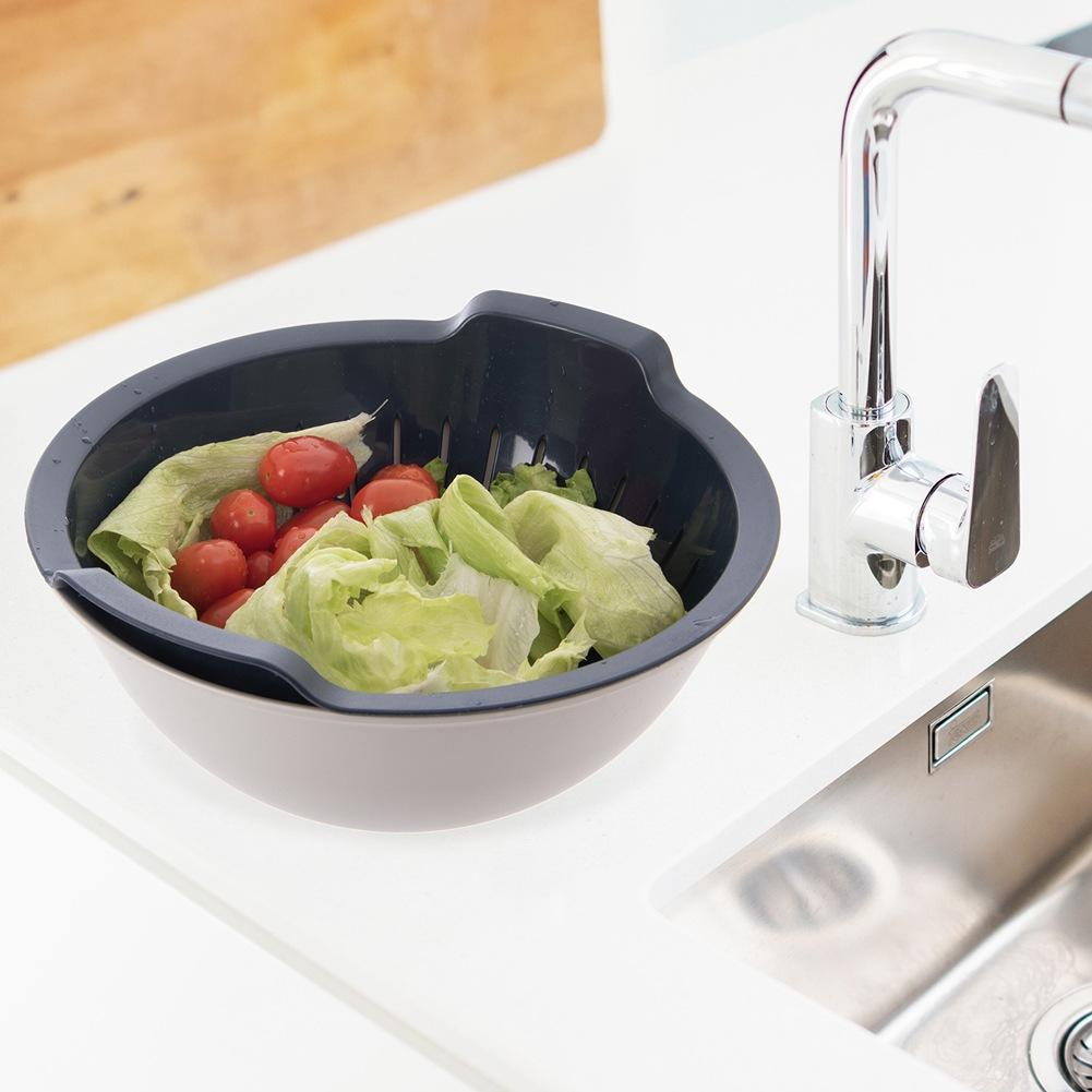 Cedzak kuchenny z miską 2W1 durszlak sitko miska SZARY ELA 3L ORION 124486