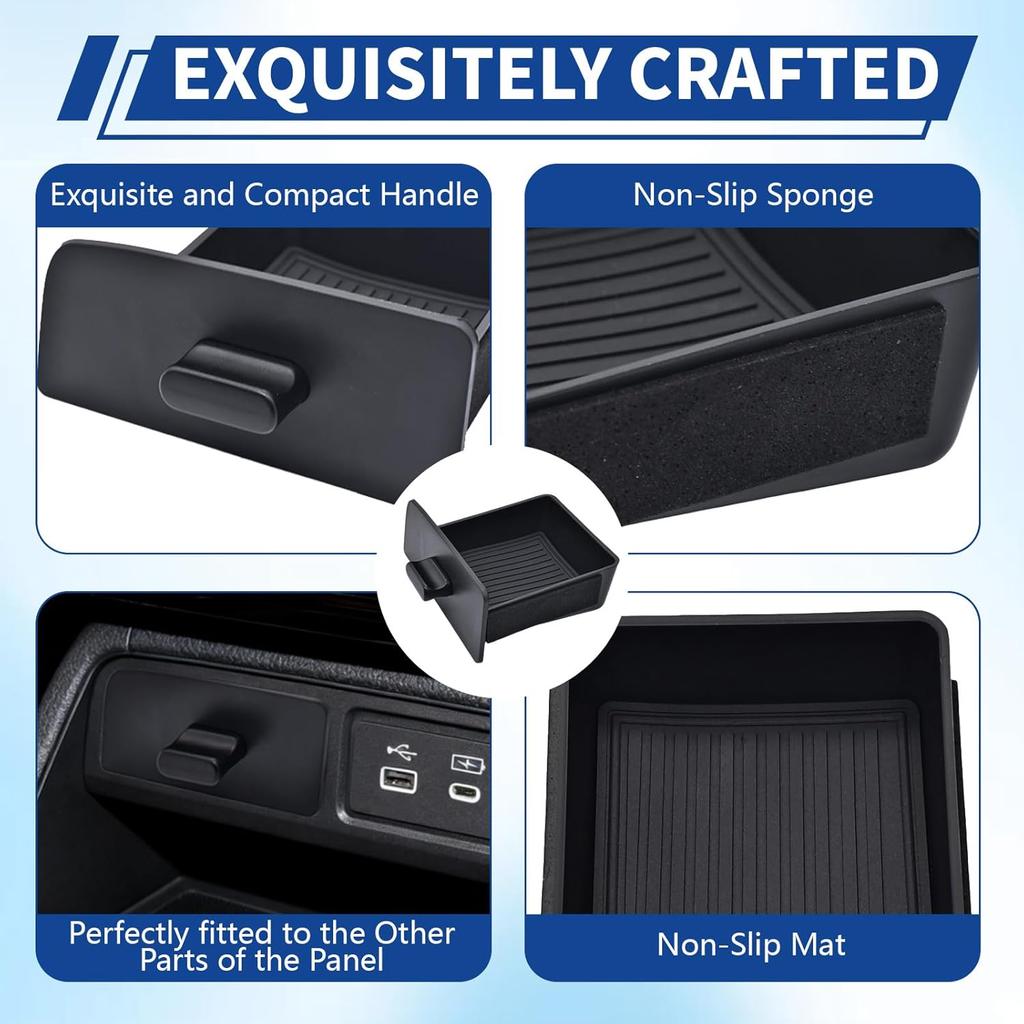 Storage Drawer Tray Fit For  2024 2025 Honda Pilot/2026 Honda Passport Accessories - Center Console Organizer Secret Compartment Storage Box Interior