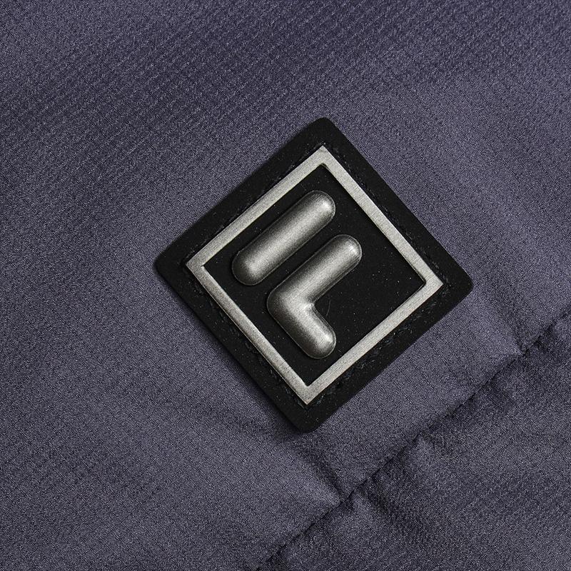 Fila White Casual Commuter Classic Retro Protective Warm Comfortable Hooded Down Jacket Men Outerwear Deep-Purple F11M543910FDP