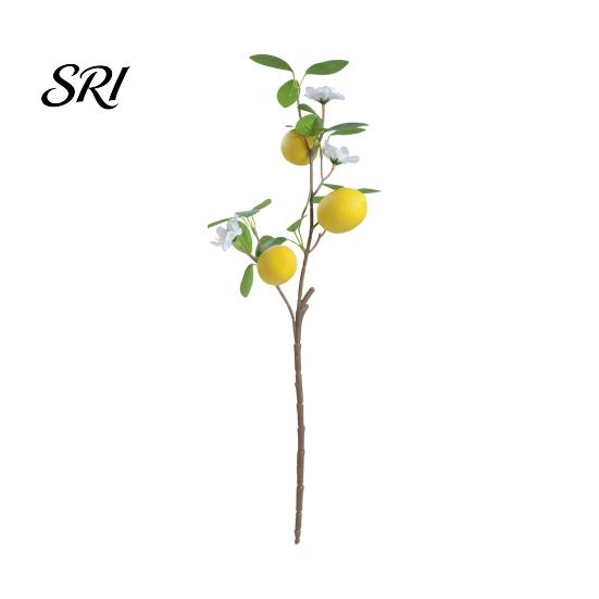 Luxury Faux Fruit Decor Artificial Lemons Branches 9 Head Lemon Fruits with Stem Realistic Lifelike Fake No Watering Plant Greenery Tree Branch