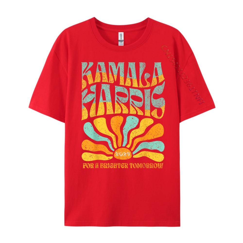 Kamala Harris For A Brighter Tomorrow Boho Aesthetic Hiphop Streetwear Meme Tshirt Large Size Tee Shirt