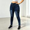 Women's Mid- Stretch Jeans Fashion Straight Leg Denim Pants With Pockets