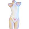 Heißes Sexy Anime PU-Leder Badeanzug Japanisches Mädchen Bodysuit Cosplay Kostüm Rückenfrei Niedliche Unterwäsche Nachthemd Rollenspiel Lingerie