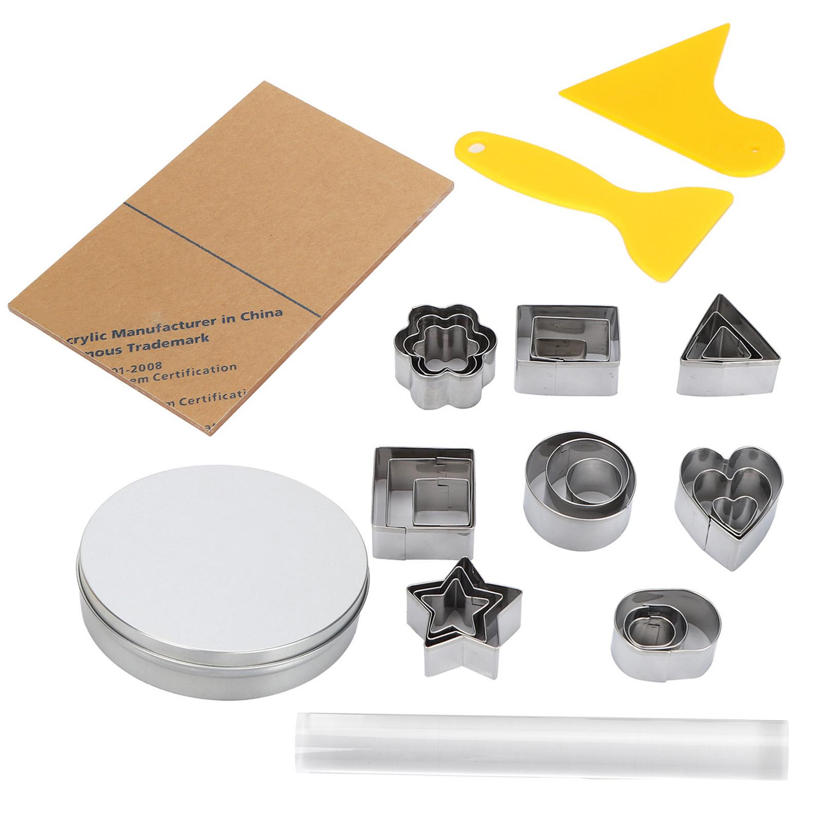 

28 шт. Форма для резки глины Нержавеющая сталь Полая геометрическая форма Вырубка Инструмент для керамики Набор скребков