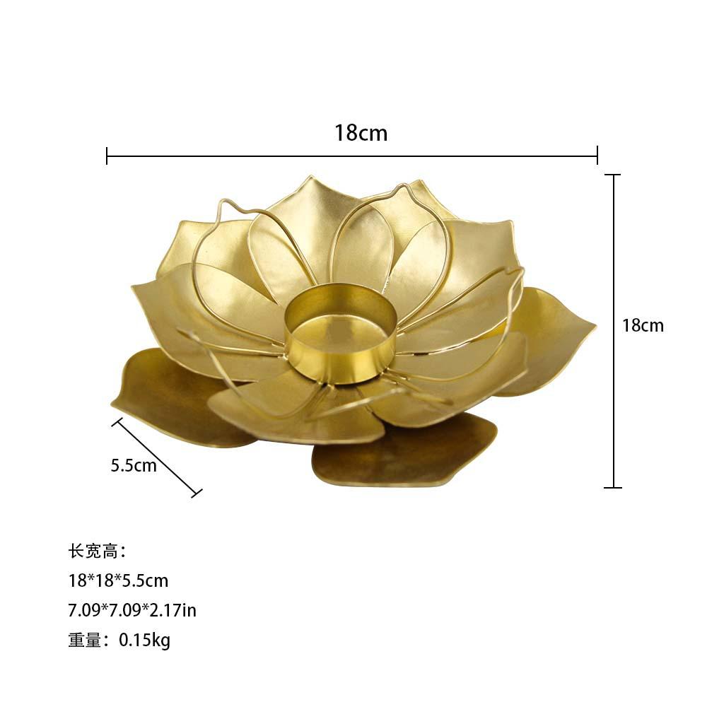 Creative Home Decor Metal Lotus Candlestick Aromatherapy Candle Stand Candle Tray Candle Cup Personalized Ornament Handicraft