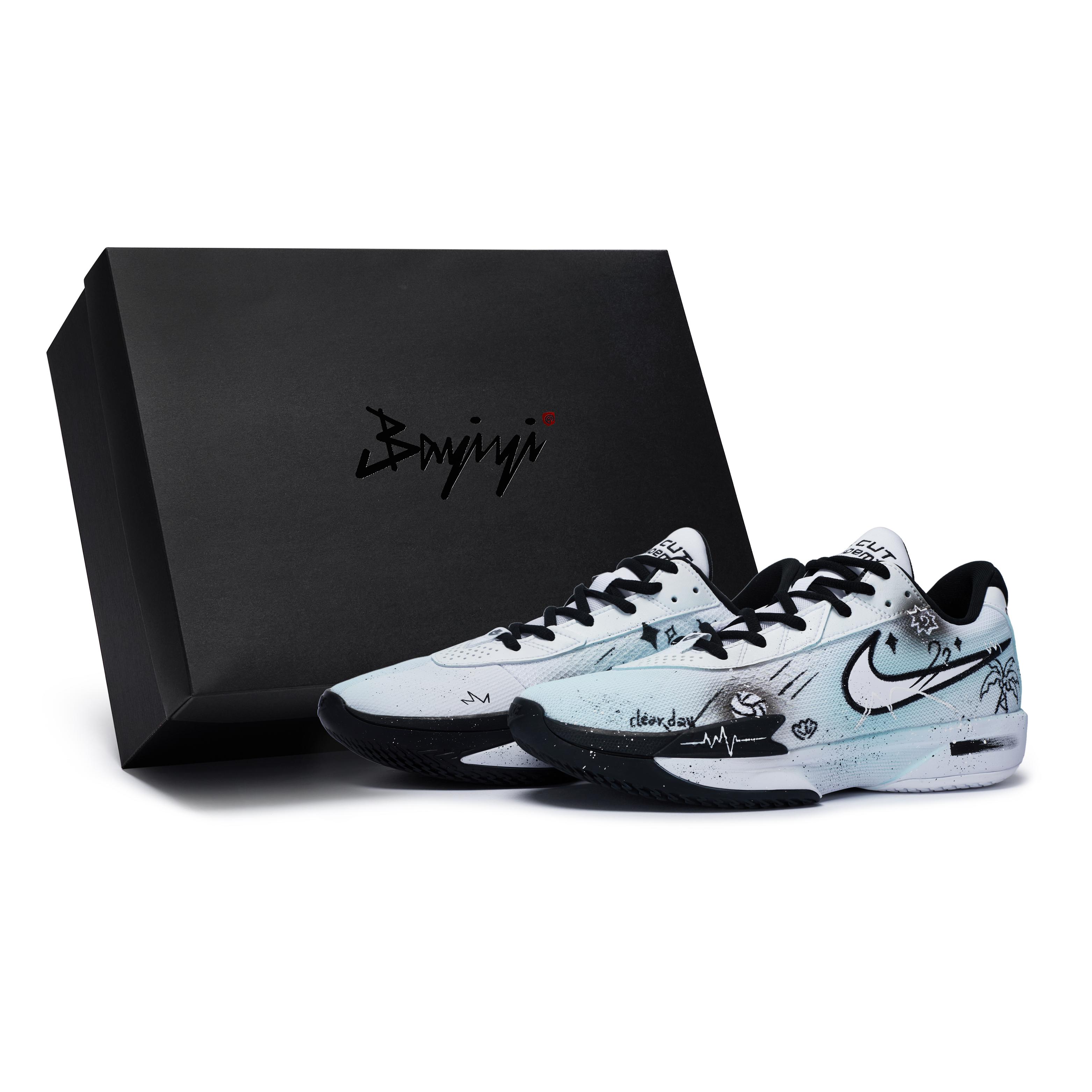 

Nike Air Zoom G.T. Cut Academy Basketball Shoes Men s Low top White/Black FB2598-100(Team80-S-BOX) 45