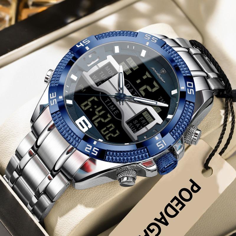 Top Brand Multifunctional Double Luminous Men's Watch Waterproof Electronic Quartz Fashion Watch