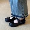 Spot Version~ Thick-soled Round Head Velcro Shallow Mouth Single Shoes Women's 2025 Summer New Versatile Casual Mary Jane Shoes