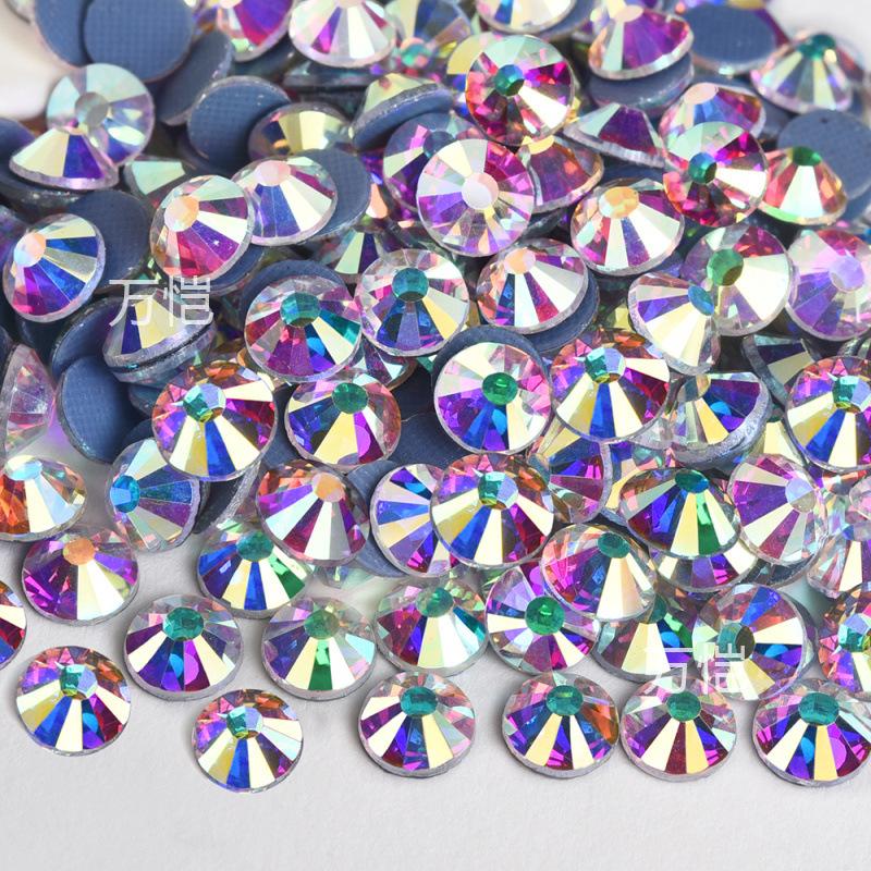 Imitation Austrian Diamond, Even Surface Hot Melt Adhesive Hot Diamond Ab Color Crystal Glass Diy Clothing Rhinestone Decoration