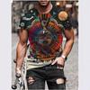 Men's Summer Casual 3D Printing Street Tide High Street Fashion Short Sleeve Sublimation T-Shirt Top